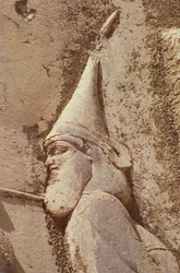 Skunkha, the rebel king, wearing a Scythian hat, (detail)